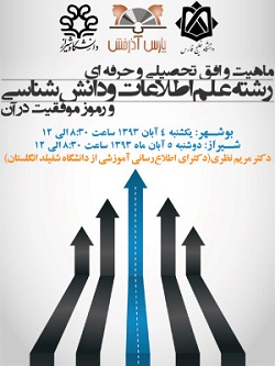 برگزاری کارگاه «ماهیت و افق تحصیلی و حرفه‌ای رشته علم اطلاعات» در دانشگاه های بوشهر و شیراز