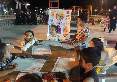 حضور کودکان گرمه‌ای در مسابقه نقاشی جشنواره رضوی در خراسان شمالی