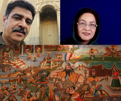 شاهنامه‌خوانی در کنار پرده‌های نوجوانان در موزه فردوسی