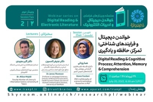 وبینار «خواندن دیجیتال و فرایندهای شناختی » برگزار می‌شود