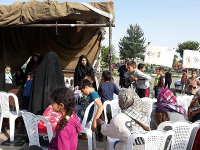 برگزاری ایستگاه نقاشی در امام‌زاده شعیب فیروزآباد شهرستان ری تهران