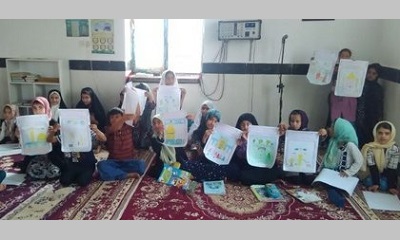 برگزاری مسابقه نقاشی در روستای حسنک وکال آقایه صالح آباد خراسان رضوی