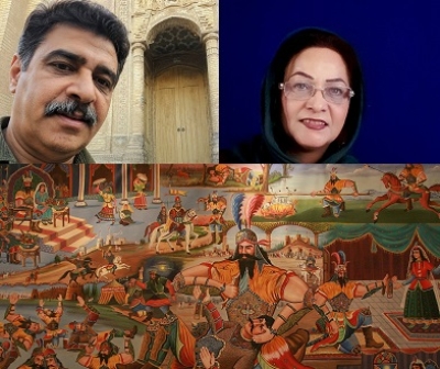 شاهنامهخوانی در کنار پردههای نوجوانان در موزه فردوسی